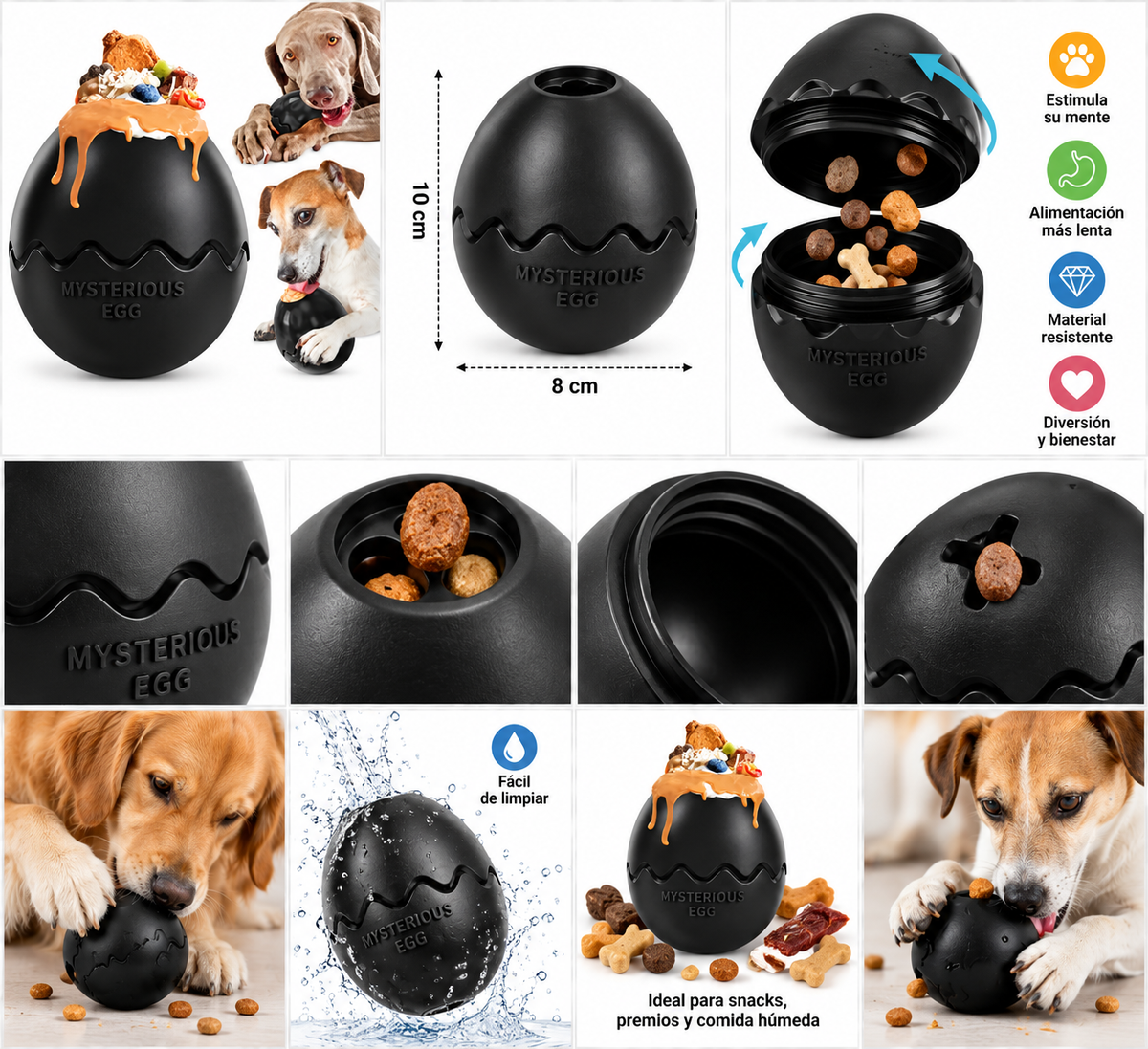 Dispensador de Premios para Perros – Juguete Inteligente Antiestrés