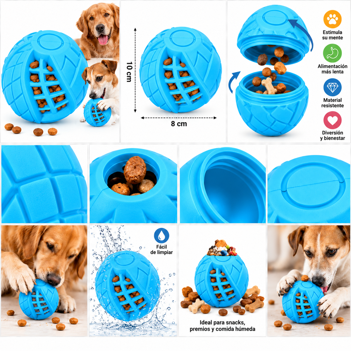 Pelota Interactiva con Dispensador de Premios para Perros