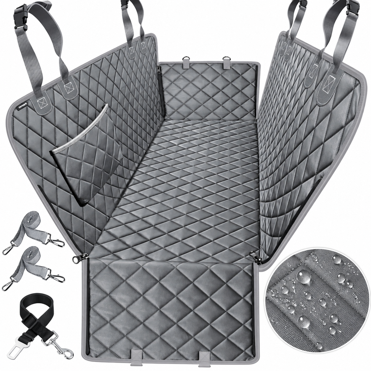 Protector de Asiento para Coche 4 en 1 para Perros – Impermeable y Antideslizante