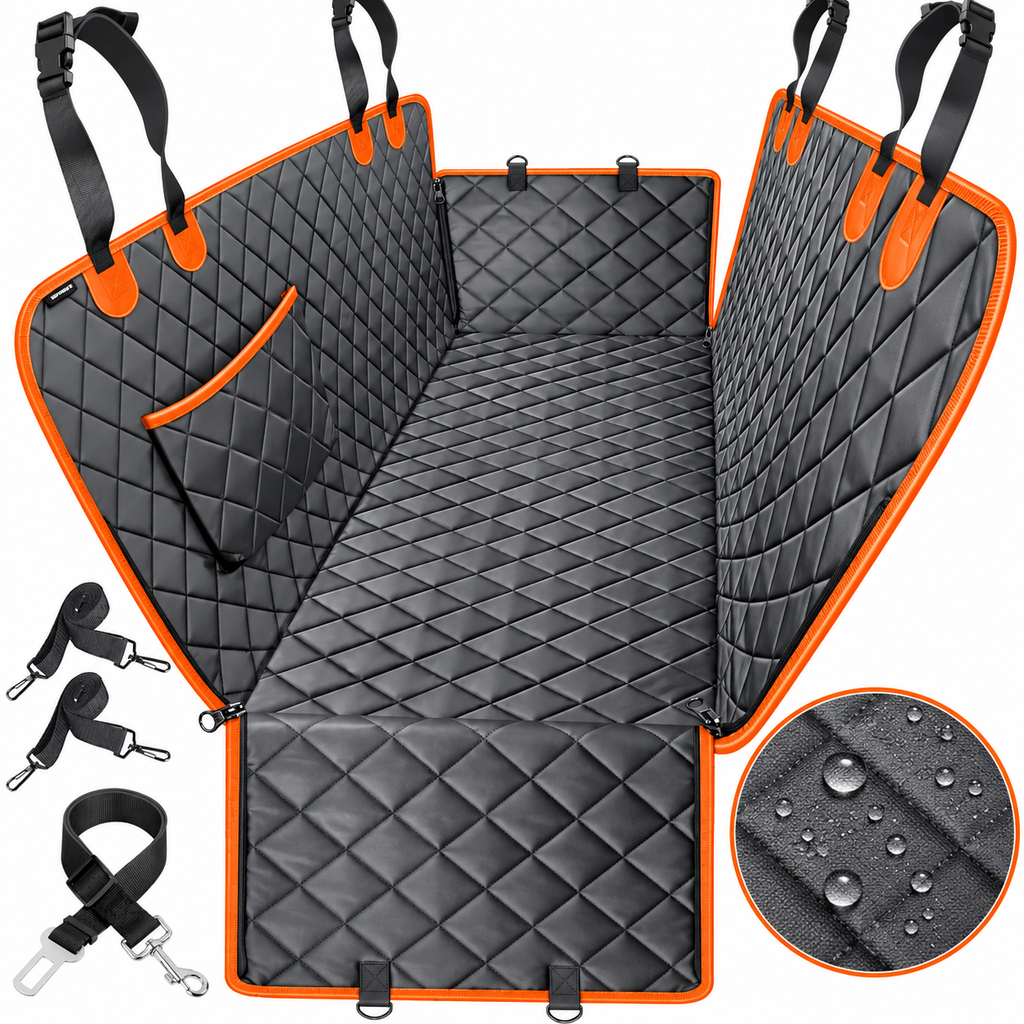 Protector de Asiento para Coche 4 en 1 para Perros – Impermeable y Antideslizante