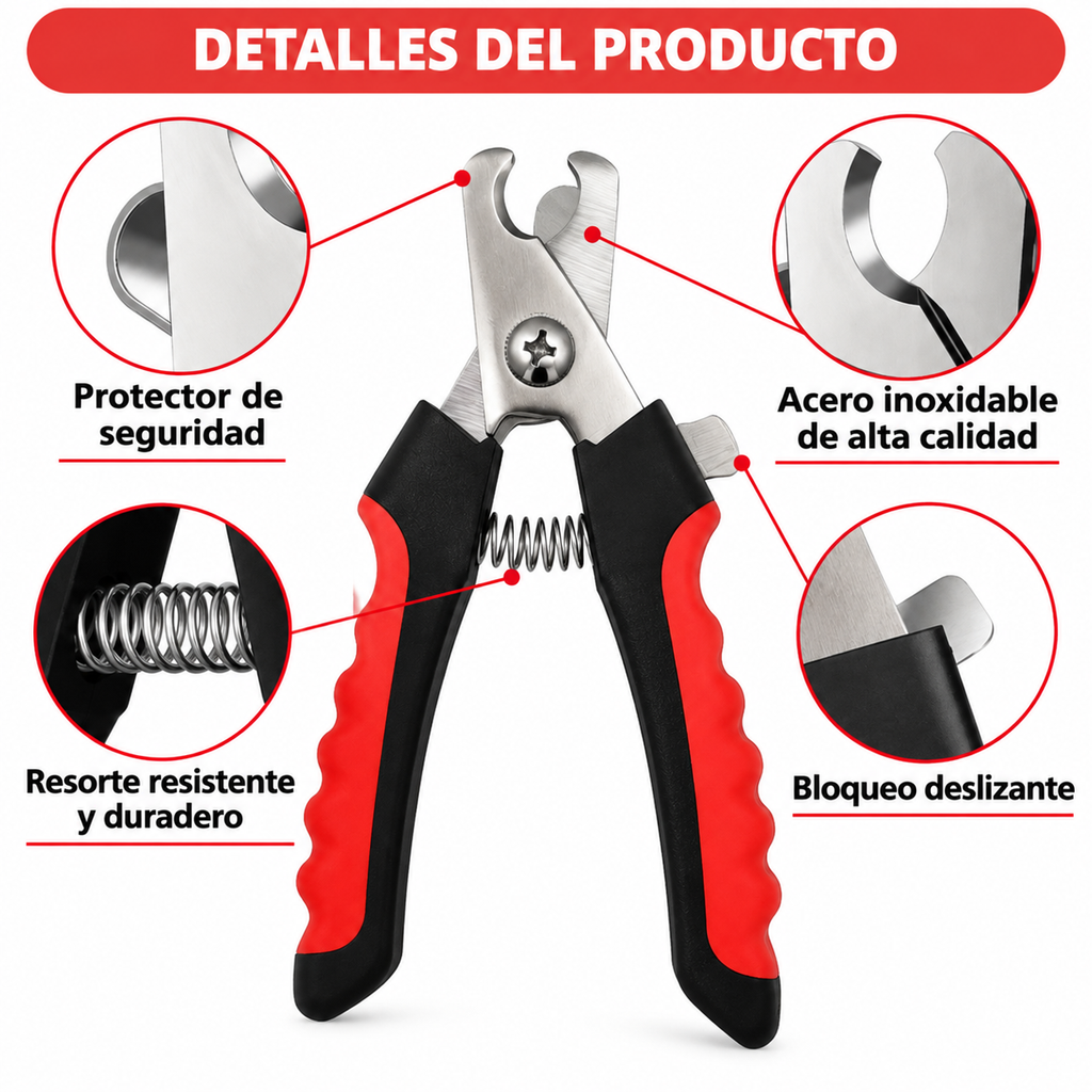 Cortaúñas Profesional para Perros y Gatos – Acero Inoxidable con Lima